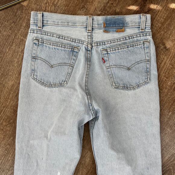 Vintage Levi's 701 High Waisted Light Wash Straight Jeans Button Fly - Picture 4 of 10